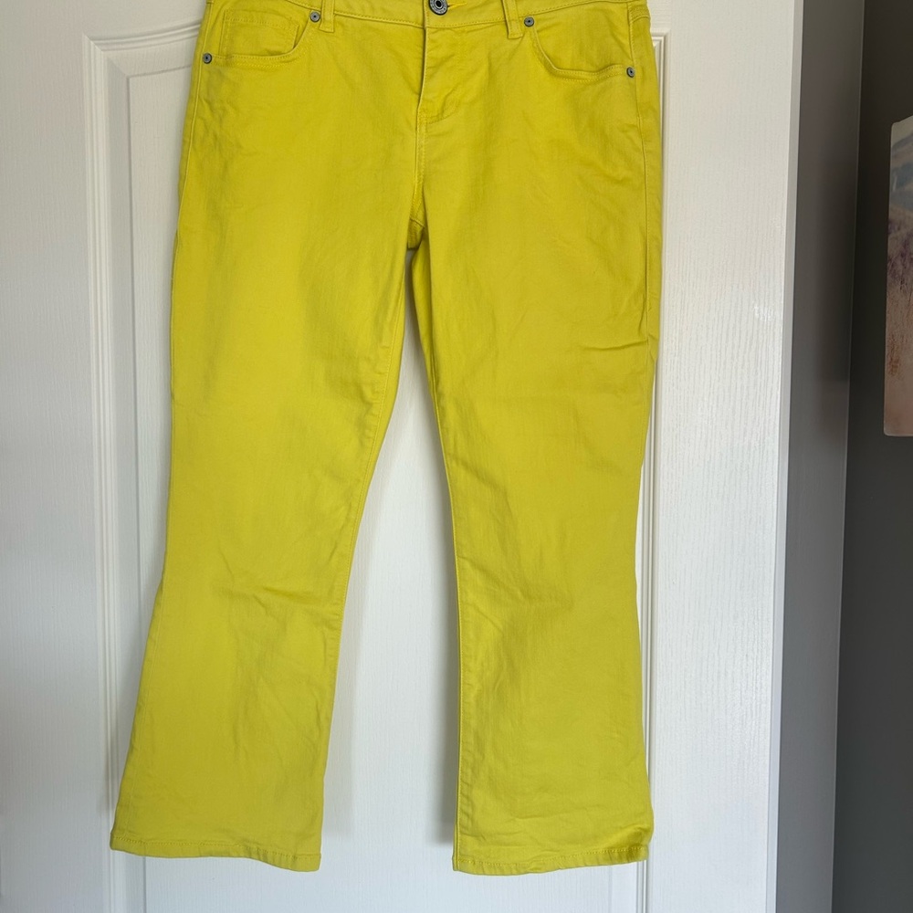 CAbi Bright Yellow Flare Jeans